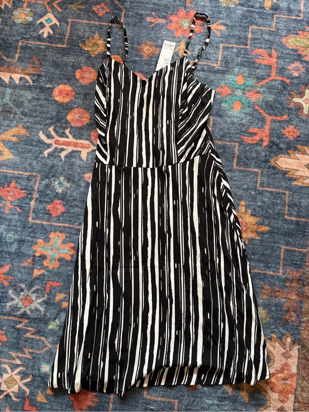 Apt. 9 Black and White Striped Midi Dress
